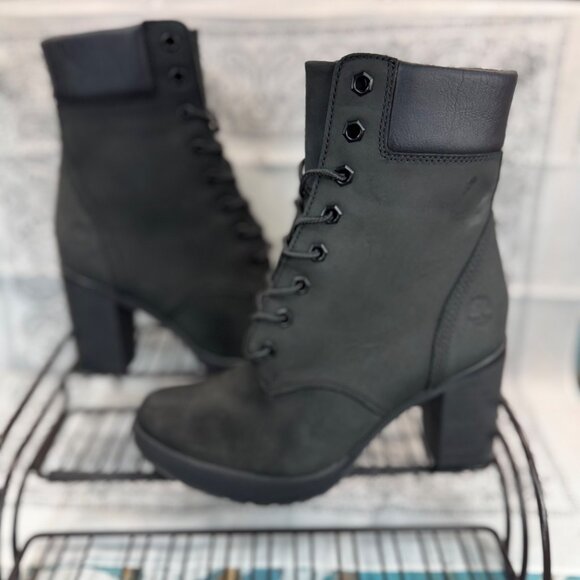 New Timberland Camdale Ankle Sz 6 Women's Bootie Leather in BLACK A1SEF Sample - Picture 1 of 8